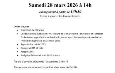 Assemblée générale Entraide Protestante